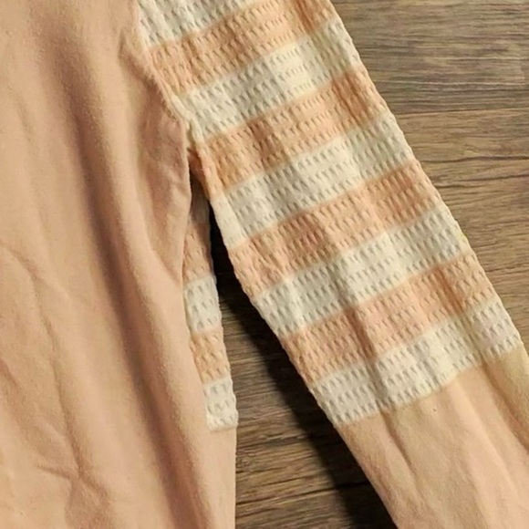 Calvin Klein Cream White & Peach Striped Button Down Cardigan - Picture 8 of 8